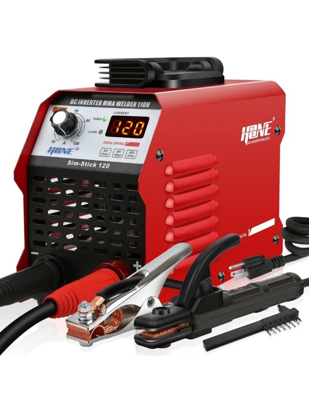 Portable 120Amp Stick Welder with LCD Display, Smart Hot Start & Anti-Stick